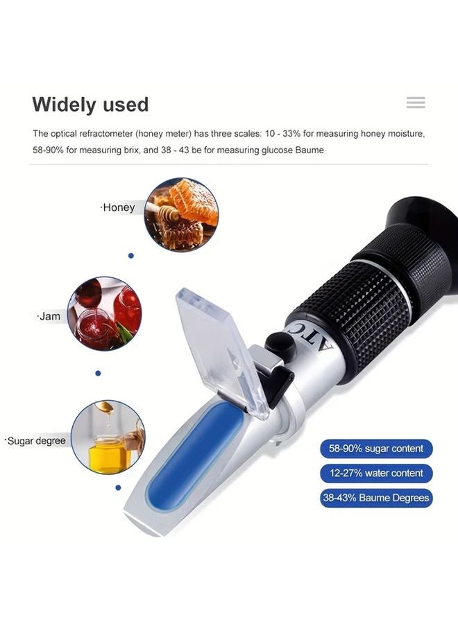 Handheld Refractometer For Honey Brix 58 90 Percent Sugar Content Water Measurement Tool - Image 3